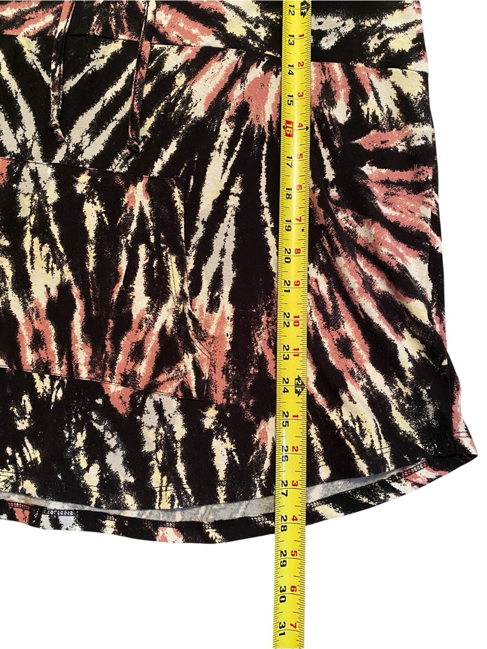 LuLaRoe Black, White and Pink Tie-Dye Sleeveless Hoodie Tank, Size XL - Picture 9 of 9